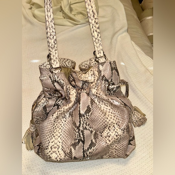 Cole Haan python-embossed, leather handbag with dust bag! Gently used - Picture 6 of 11
